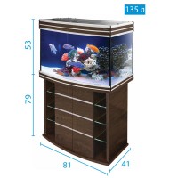 Аквариум Биодизайн Altum Panoramic 135, 135 л, 81x41x53 см