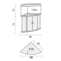Аквариум Биодизайн Диарама 150, 130 л, 63x63x52 см, белый