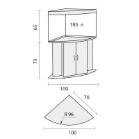 Аквариум Биодизайн Диарама 200, 185 л, 71x71x65 см, белый