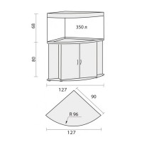 Аквариум Биодизайн Диарама 400, 350 л, 91x91x68 см, беленый дуб
