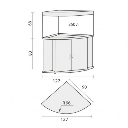 Аквариум Биодизайн Диарама 400, 350 л, 91x91x68 см, беленый дуб