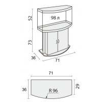 Аквариум Биодизайн Панорама 100, 98 л, 71x36x52 см, венге