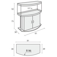 Аквариум Биодизайн Панорама 120, 117 л, 81x38x52 см, бук