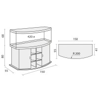 Аквариум Биодизайн Панорама 450, 420 л, 151x56x68 см, черный