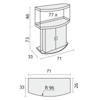 Аквариум Биодизайн Панорама 80, 77 л, 71x33x46 см, белёный дуб