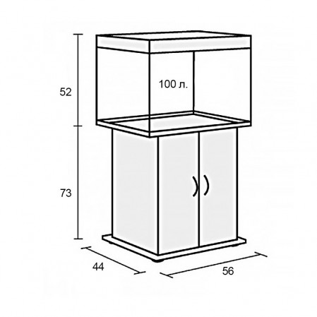 Аквариум Биодизайн Риф 100, 100 л, 56x44x52 см, бук
