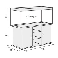Аквариум Биодизайн Риф 200, 185 л, 101x41x56 см, белёный дуб