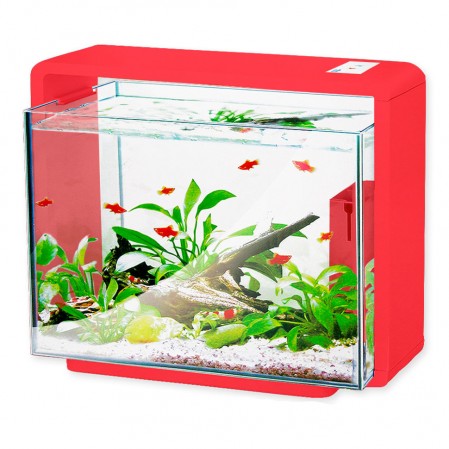 Аквариум 40 л прямоугольный + фильтр RP-200, красный
