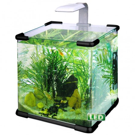 Аквариум-нано 40л + фильтр и LED лампа, черный 34x34x39,5 см