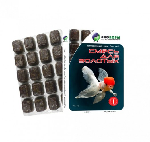 Замороженный корм для рыб «Экокорм» Золотая Рыбка, блистер 100г