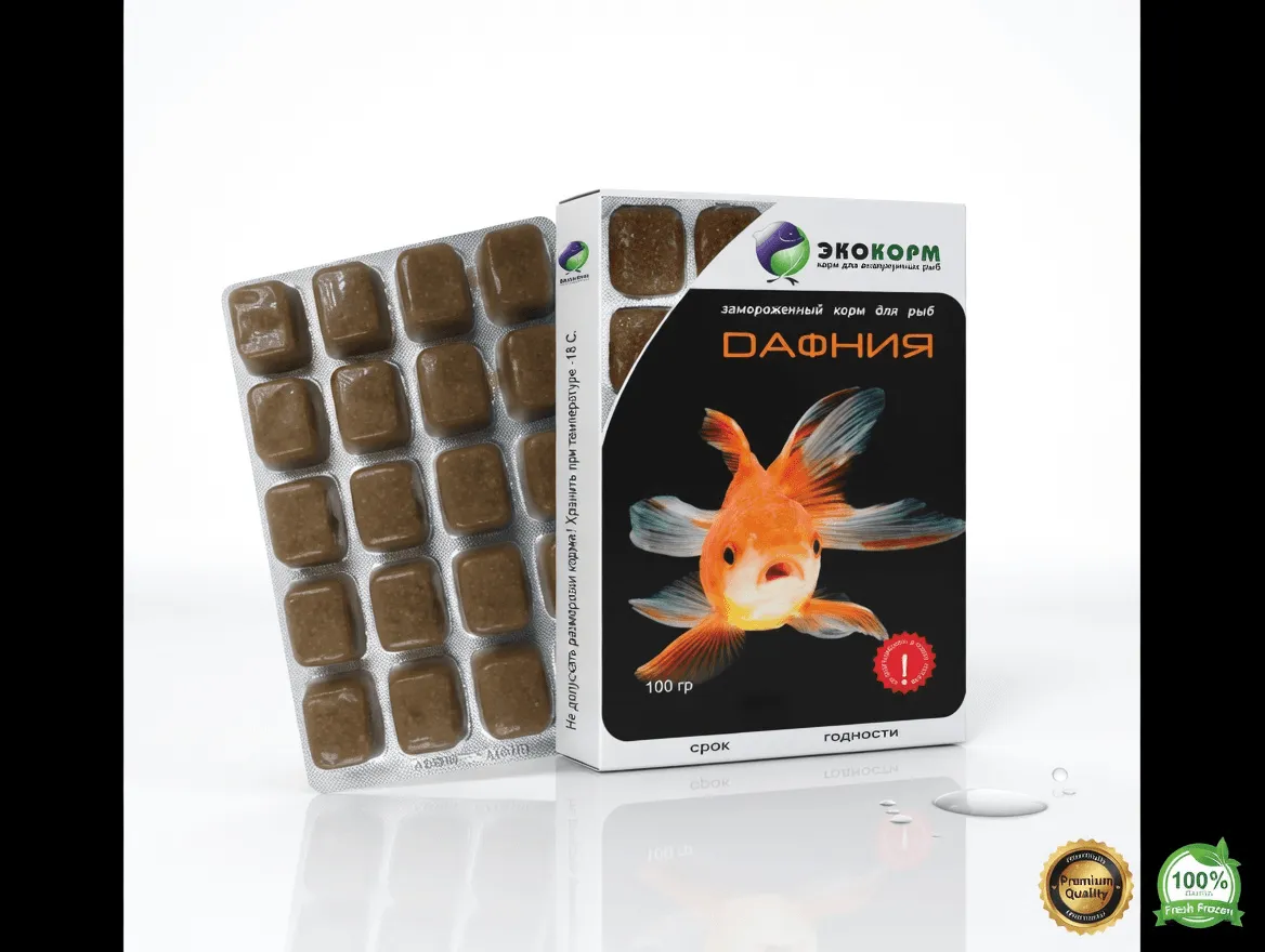 Замороженный корм для рыб «Экокорм» Дафния, блистер 100г
