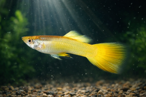 Гуппи Самцы Жёлтые Германские