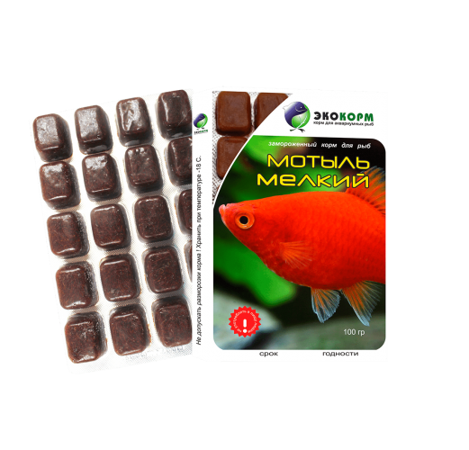 Замороженный корм для рыб «Экокорм» Мотыль мелкий, блистер 100г