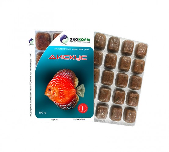 Замороженный корм для рыб «Экокорм» Смесь для дискусов, блистер 100г