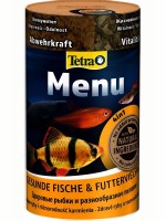 Tetra Menu, 100 мл — корм‑меню для всех видов рыб, 4 вида хлопьев в одной баночке